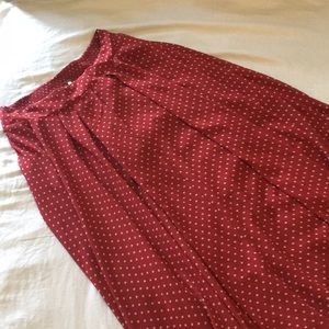 Red polka dot maxi skirt by Free People